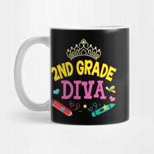 2nd Grade Diva Second Grader Princess Back To School Kid Mug